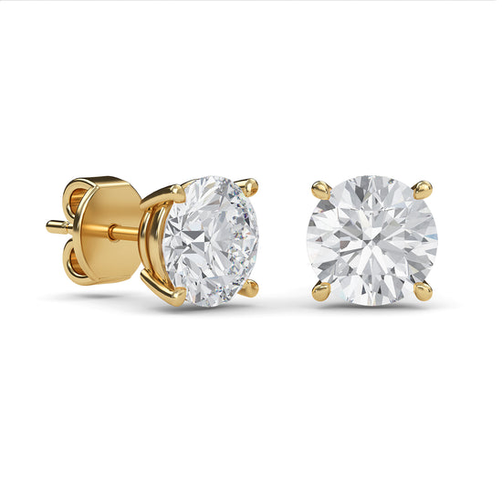 Round Diamond Stud Earrings