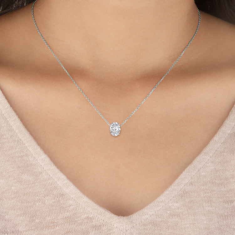 Tiffany Solitaire Diamond Pendant in Rose Gold, Size: .12