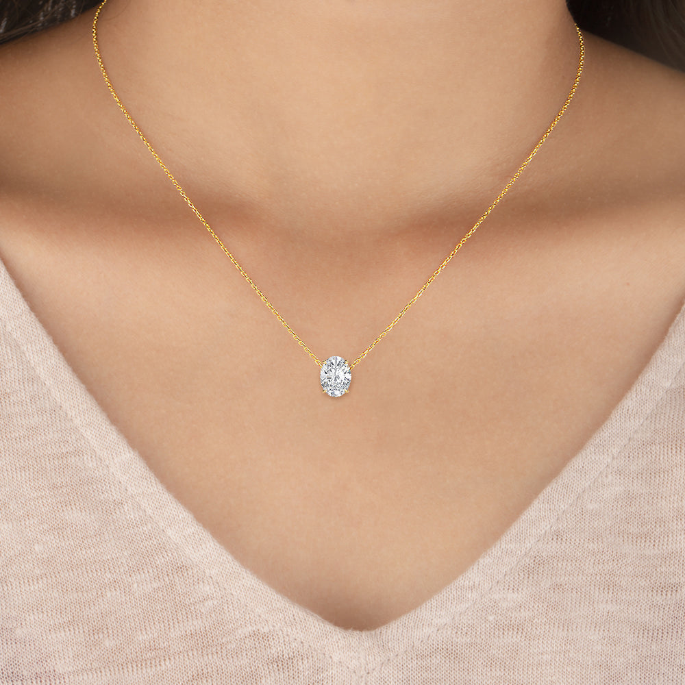 Ava Oval Diamond Pendant – Meraki Fine Jewelry